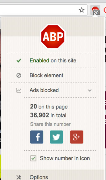 adblock screen